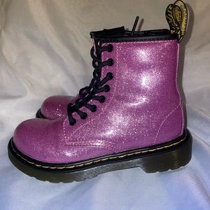 Dr. Martens, Dark Pink Coated Glitter